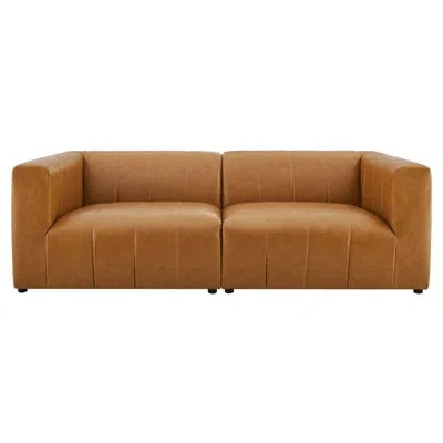Modway Bartlett Vegan Leather Vegan Leather 2-piece Loveseat By  In Tan