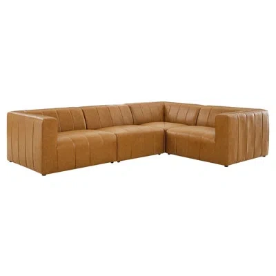 Modway Bartlett Vegan Leather Vegan Leather 4-piece Sectional Sofa By  In Tan