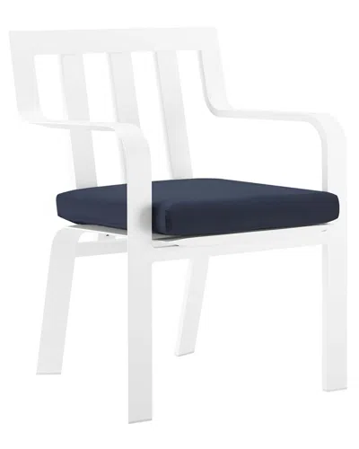 Modway Baxley Stackable Outdoor Patio Aluminum Dining Armchair In White