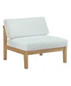 Modway Bayport Outdoor Patio Teak Armless Chair In White