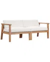 Modway Bayport Outdoor Patio Teak Wood 2-seater Loveseat In Brown