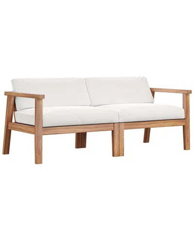 Modway Bayport Outdoor Patio Teak Wood 2-seater Loveseat In Brown