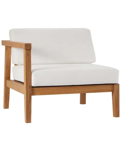 Modway Bayport Outdoor Patio Teak Wood Left-arm Chair In Brown