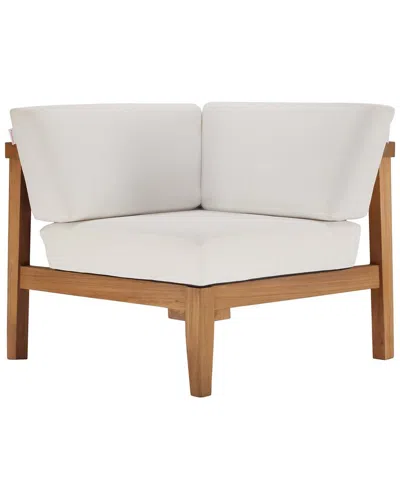 Modway Bayport Teak Outdoor Patio Corner Chair In White
