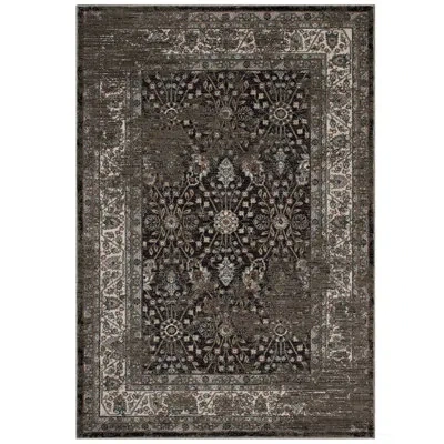 Modway Berit Distressed Vintage Floral Lattice Area Rug In Brown And Beige In Brown;beige