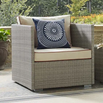 Modway Bocabec Fabric Outdoor Patio Armchair By Havenside Home In Beige Sunbrella®