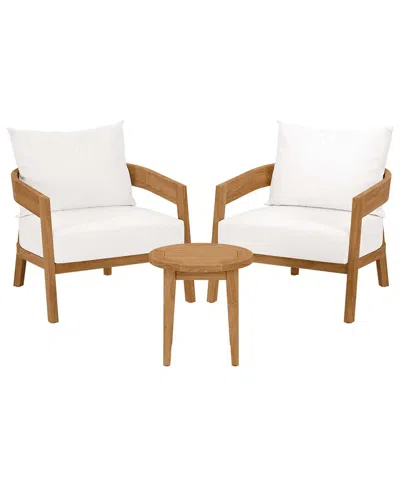 Modway Brisbane 3-piece Teak Outdoor Patio Set In Multi
