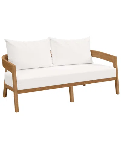 Modway Brisbane Teak Outdoor Patio Loveseat In Beige