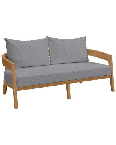 Modway Brisbane Teak Outdoor Patio Loveseat In Beige