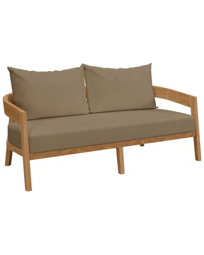 Modway Brisbane Teak Outdoor Patio Loveseat In Beige