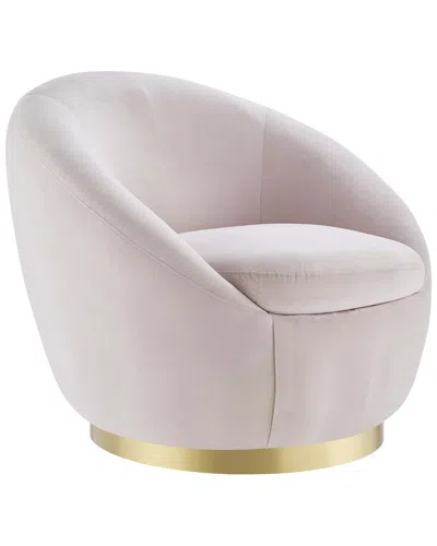 Modway Buttercup Performance Velvet Swivel Chair In White