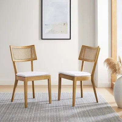 Modway Caledonia Dining Chair In White,natural