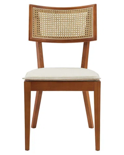 Modway Caledonia Fabric Upholstered Wood Dining Chair In Brown