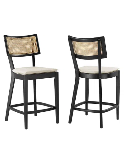 Modway Caledonia Wood Counter Stools, Set Of 2 In Multi