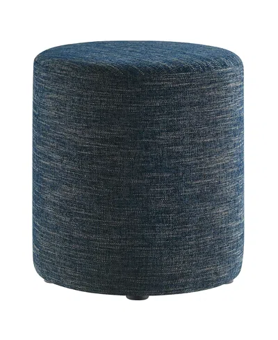 Modway Callum 16 Round Woven Heathered Fabric Upholstered Ottoman In Blue