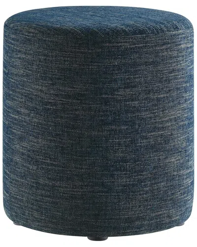 Modway Callum 16 Round Woven Heathered Fabric Upholstered Ottoman In Blue