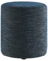 Modway Callum 16 Round Woven Heathered Fabric Upholstered Ottoman In Blue
