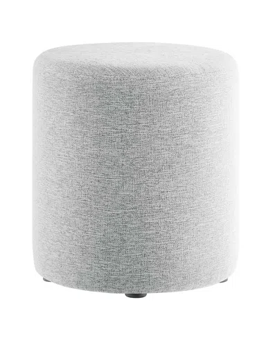 Modway Callum 16 Round Woven Heathered Fabric Upholstered Ottoman In Gray
