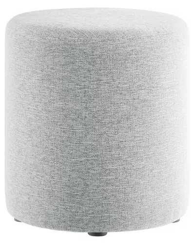 Modway Callum 16 Round Woven Heathered Fabric Upholstered Ottoman In White