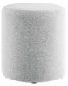 Modway Callum 16 Round Woven Heathered Fabric Upholstered Ottoman In Grey