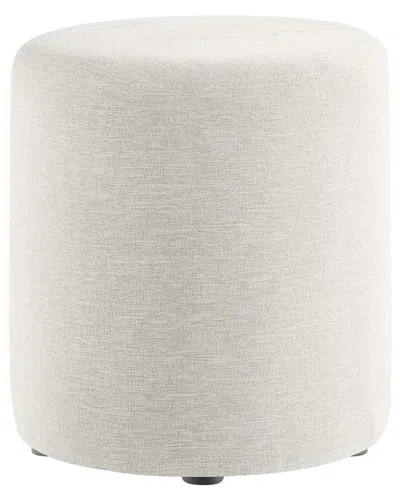 Modway Callum 16 Round Woven Heathered Fabric Upholstered Ottoman In White