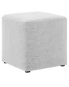 Modway Callum 17 Square Woven Heathered Fabric Upholstered Ottoman In Grey