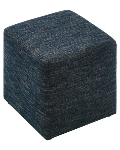 Modway Callum 17in Square Woven Heathered Fabric Upholstered Ottoman In Blue