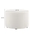 Modway Callum Large 23 Round Woven Heathered Ottoman In White