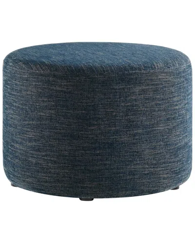 Modway Callum Large 23in Round Woven Heathered Ottoman In Blue