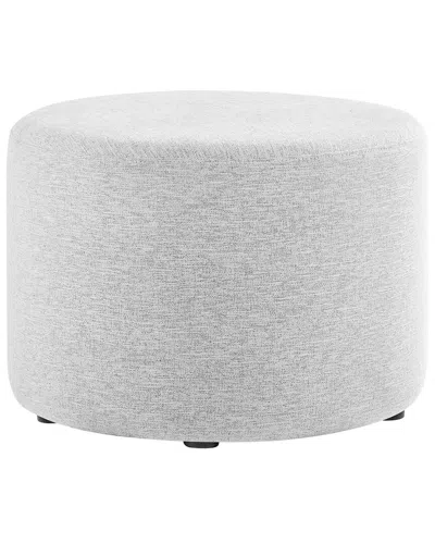 Modway Callum Large 23in Round Woven Heathered Ottoman In White