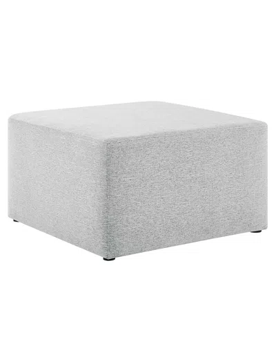 Modway Callum Large 28" Square Woven Heathered Fabric Upholstered Ottoman In Gray