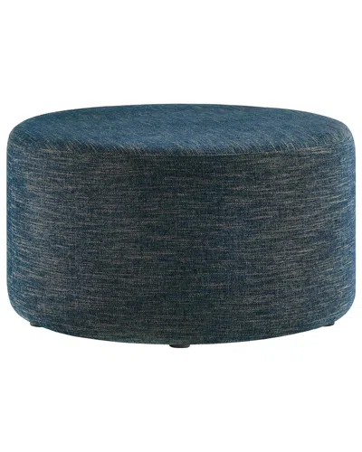 Modway Callum Large 29 Round Woven Heathered Ottoman In Blue