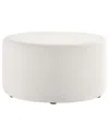 Modway Callum Large 29 Round Woven Heathered Ottoman In White
