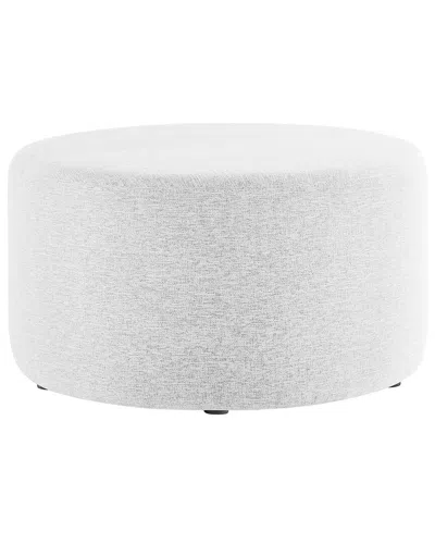 Modway Callum Large 29in Round Woven Heathered Ottoman In White