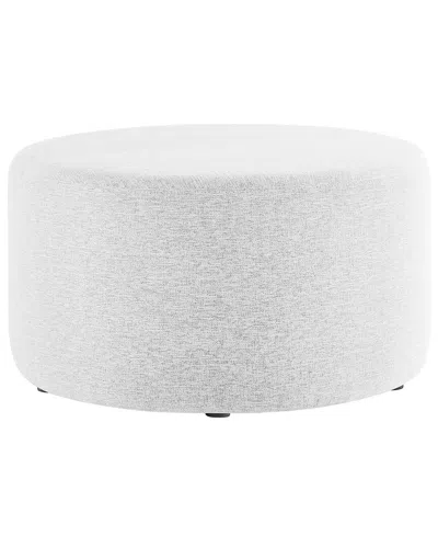 Modway Callum Large 29in Round Woven Heathered Ottoman In Grey