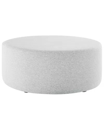 Modway Callum Large 38in Round Woven Heathered Ottoman In White
