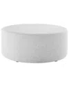 Modway Callum Large 38in Round Woven Heathered Ottoman In Grey