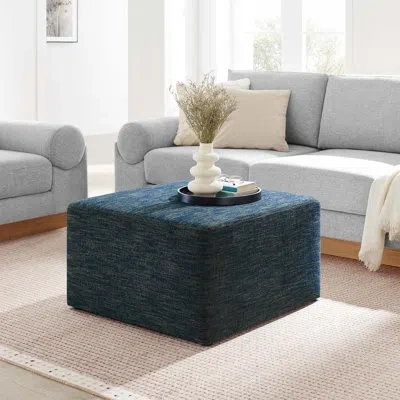 Modway Callum Upholstered Ottoman In Blue