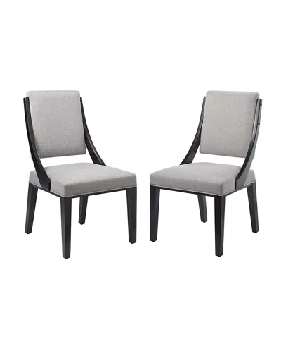 Modway Cambridge Upholstered Fabric Dining Chairs, Set Of 2 In Gray