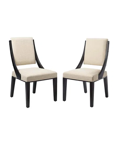 Modway Cambridge Upholstered Fabric Dining Chairs, Set Of 2 In Neutral