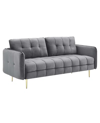 Modway Cameron Tufted Performance Velvet Sofa In Gray