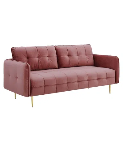 Modway Cameron Tufted Performance Velvet Sofa In Pink