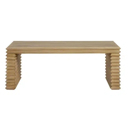 Modway Canto Rectangular Stacked Design Coffee Table In Weathered Oak
