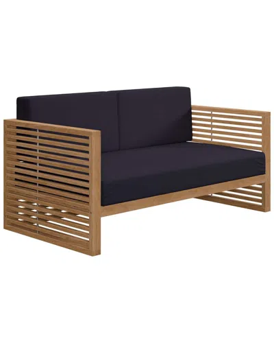 Modway Carlsbad Teak Outdoor Patio Loveseat In Beige
