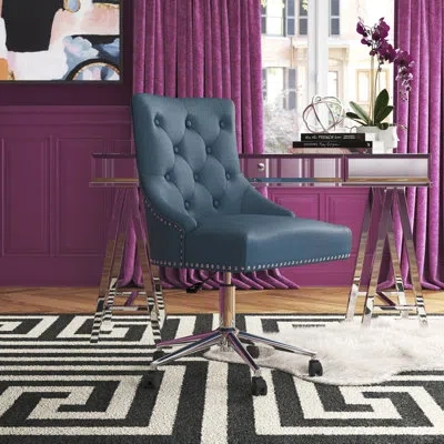 Modway Carson Carrington Lagefors Tufted Swivel Upholstered Fabric Office Chair By  In Azure