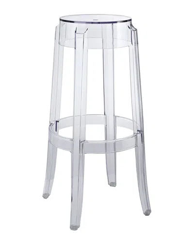 Modway Casper Transparent Bar Stool In White