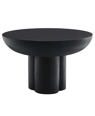 Modway Caspian Round Concrete Coffee Table In Black