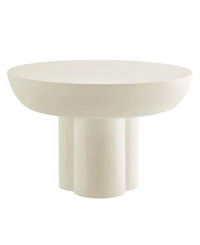 Modway Caspian Round Concrete Coffee Table In White