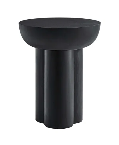 Modway Caspian Round Concrete Side Table In Black