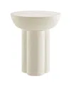 Modway Caspian Round Concrete Side Table In White